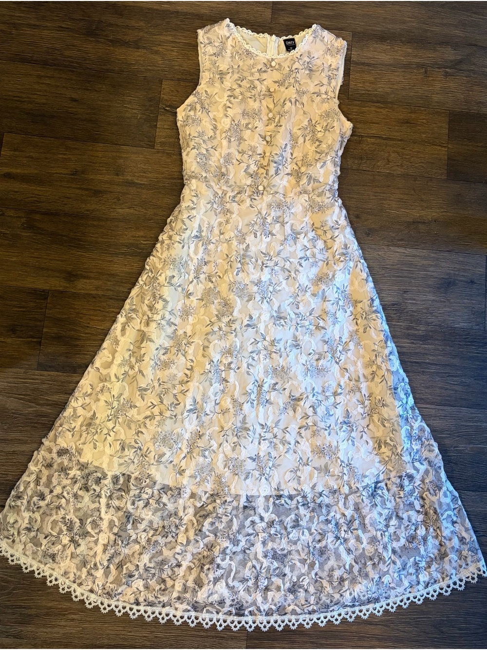 DAZY Women’s Classy Cottagecore Floral Print Round Neck Sleeveless Midi Dress S - Picture 3 of 10